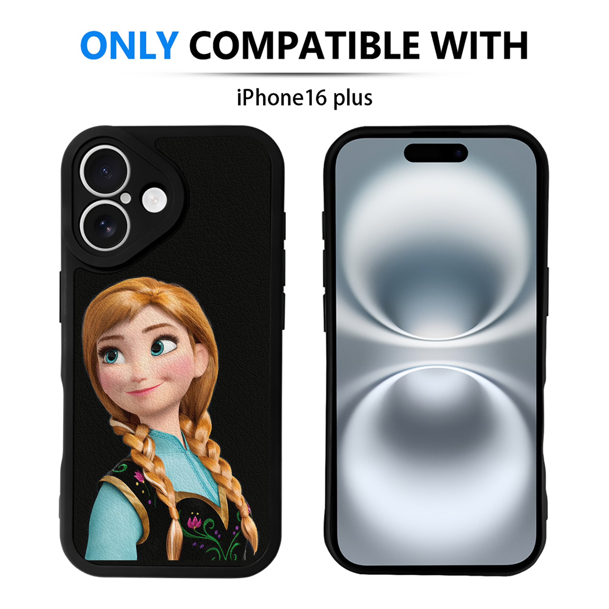 （画像用） アナと雪の女王 アンナ エルサ Frozen Anna Elsa 【iPhone 16シリーズ対応】シリコンスマホケース（レザー調） 材質：シリコン
